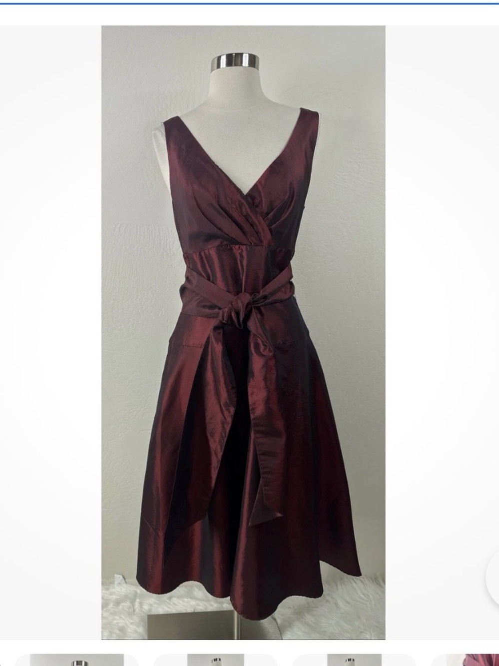 COLDWATER creek Elegant Sleeveless midi Dress with Waist Tie
